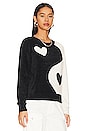 view 2 of 4 Yin Yang Classic Eyelash Sweater in Black & Stone
