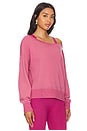 view 2 of 4 La Vida Off Shoulder Sweatshirt in Pink Haze