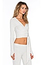 view 2 of 4 Ballet Wrap Top in Heather Grey