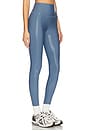view 2 of 6 Lotus High Gloss 7/8 Legging in Blue Jean