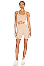 view 4 of 4 Athena Heather Crop Tank in Heather Biscotti