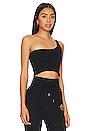 view 2 of 4 Luna One Shoulder Tank in Black