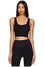 view 1 of 5 Amor Shimmer Crop Tank Top in Black