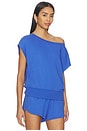 view 2 of 5 La Vida S/s Top in Ultra Marine