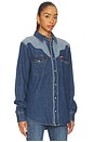 view 2 of 5 Sundance Western Pearl Snap Shirt in Blue