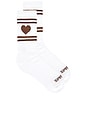 view 1 of 4 Heart Logo Crew Socks in White & Americano