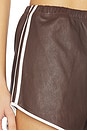 view 6 of 6 Dolphin Leather Shorts in Milk Chocolate & White