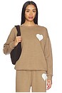 view 1 of 4 Heart Sweatshirt in Taupe