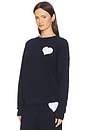 view 2 of 4 Heart Sweatshirt in Navy & White