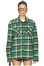 view 2 of 5 Shacket in Green Plaid