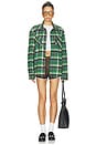 view 5 of 5 Shacket in Green Plaid
