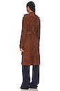 view 4 of 4 Suede Trench Coat in Dark Cognac