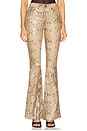 view 1 of 6 5 Pocket Micro Flare in Beige Glossy Python