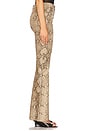 view 3 of 6 5 Pocket Micro Flare in Beige Glossy Python