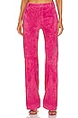 view 1 of 4 Baggy Low Rise Suede Trousers in Hot Pink