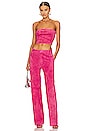 view 4 of 4 Baggy Low Rise Suede Trousers in Hot Pink