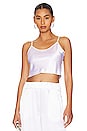view 1 of 4 Cropped Scoop Neck Cami in White