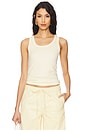 view 1 of 4 Fitted Scoop Tank Top in Butter