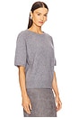 view 2 of 4 Short Sleeve Raglan Knit Top in Grey