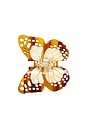 view 4 of 6 Hand-Painted Mini Boho Monarch Claw Hair Clip in Brown