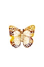 view 5 of 6 Hand-Painted Mini Boho Monarch Claw Hair Clip in Brown