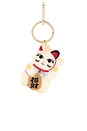 view 1 of 5 Hand-Painted Maneki-Neko Cat Bag Charm & Keychain in Good Fortune