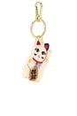 view 2 of 5 Hand-Painted Maneki-Neko Cat Bag Charm & Keychain in Good Fortune