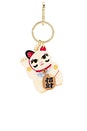 view 4 of 5 Hand-Painted Maneki-Neko Cat Bag Charm & Keychain in Good Fortune
