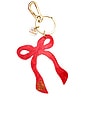 view 1 of 2 Hand-Painted Coquette Bow Bag Charm + Keychain in Red