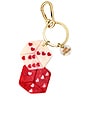 view 1 of 1 Hand-Painted Lucky Dice Bag Charm + Keychain in Red