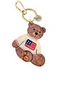 view 1 of 3 Hand-painted Americana Teddy Bear Bag Charm + Keychain in 