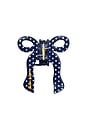 view 1 of 1 Hand-Painted Coquette Bow Claw Hair Clip in Navy Polka Dot
