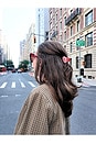 view 3 of 4 Hand-Painted Mini Paisley Heart Claw Hair Clip in Red