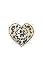 view 1 of 4 Hand-Painted Mini Paisley Heart Claw Hair Clip in Black & White