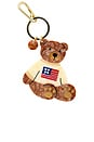 view 1 of 2 Hand-Painted Americana Teddy Bear Bag Charm & Keychain in 