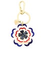 view 1 of 1 Hand-Painted Americana Flower Bag Charm & Keychain in White