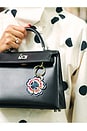 view 2 of 2 Hand-Painted Americana Flower Bag Charm & Keychain in White