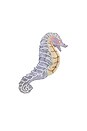 view 1 of 1 Hand-painted Seahorse Claw Hair Clip in Blue
