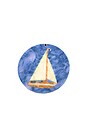 view 1 of 2 Hand-painted Sail Boat Compact Mirror in 