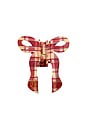 view 1 of 3 Hand-painted Coquette Bow Claw Hair Clip in Red Plaid