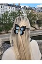 view 3 of 3 Hand-painted Monarch Butterfly Claw Hair Clip in Baby Blue