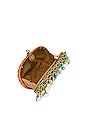 view 6 of 6 Olivine Cowrie Clutch in Light Honey & Turquoise