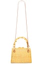 view 1 of 5 Valentina Wicker Top Handle Bag in Light Honey