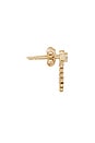 view 2 of 2 Diamond Block Chain Double Stud Earring in 14k Yellow Gold & White Diamond