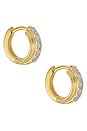 view 1 of 3 BRINCOS in 14k Yellow Gold & White Diamonds