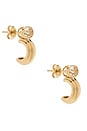view 1 of 3 Pavillion Earrings in 14k Yellow Gold & White Topaz