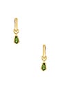 view 2 of 3 PENDIENTES KNIFE EDGE in 14k Yellow Gold & Green Tourmaline