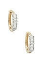 view 1 of 1 Up and Down Baguette Diamond Huggie Earrings in Gold & Diamond