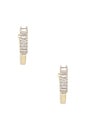 view 3 of 3 Up and Down Baguette Diamond Huggie Earrings in Gold & Diamond