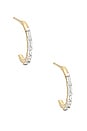 view 1 of 1 Baguette For Eternity Huggie Earrings in Gold & White